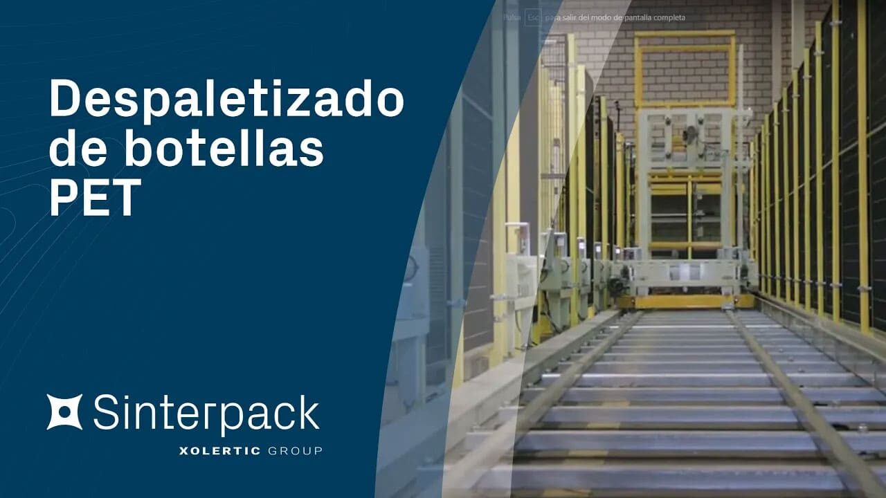 Despaletizado de botellas pet